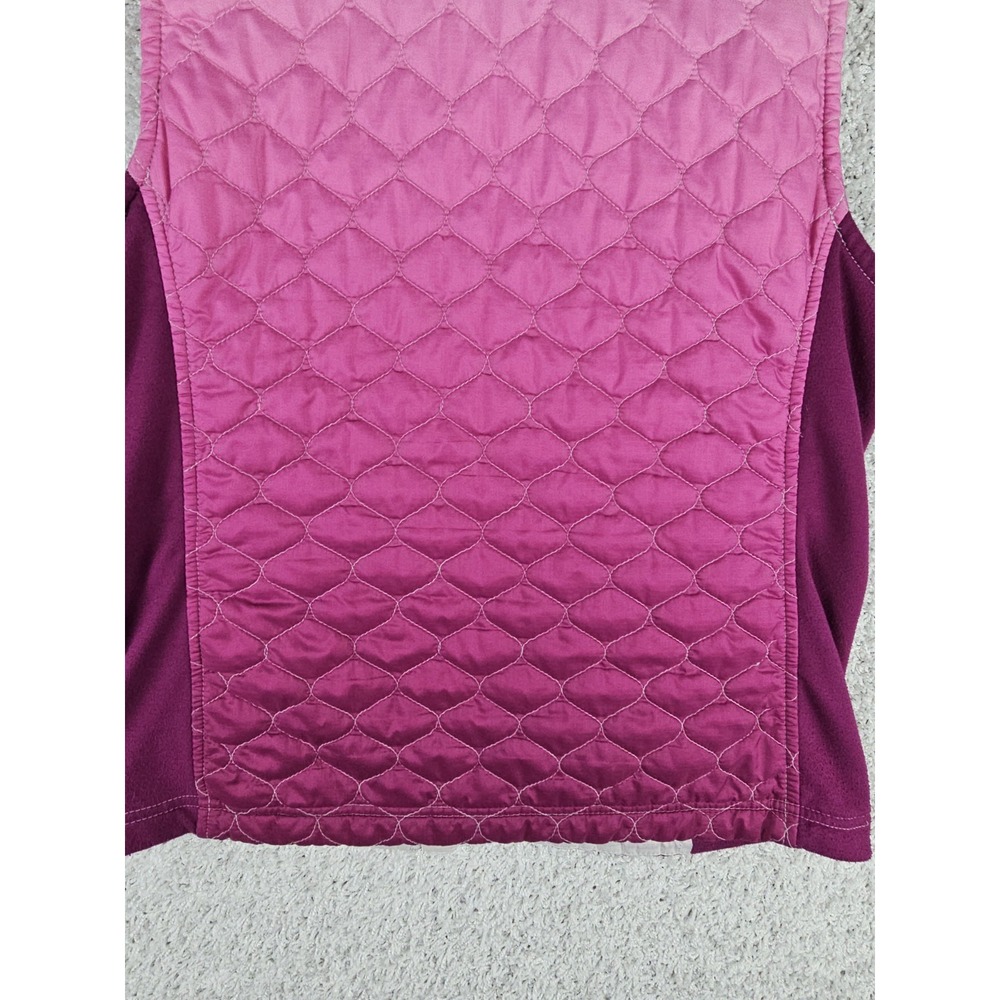 L.L.Bean Women's Vest Size Medium Ombre Pink Quilted Fleece‎ Side Panels Puffer - Picture 13 of 15